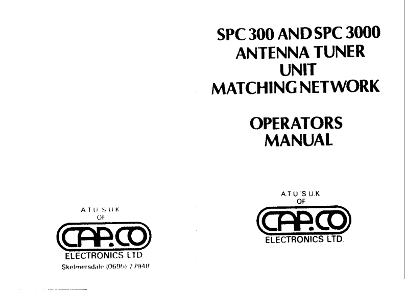 Capco-SPC3000-manual使用说明书手册