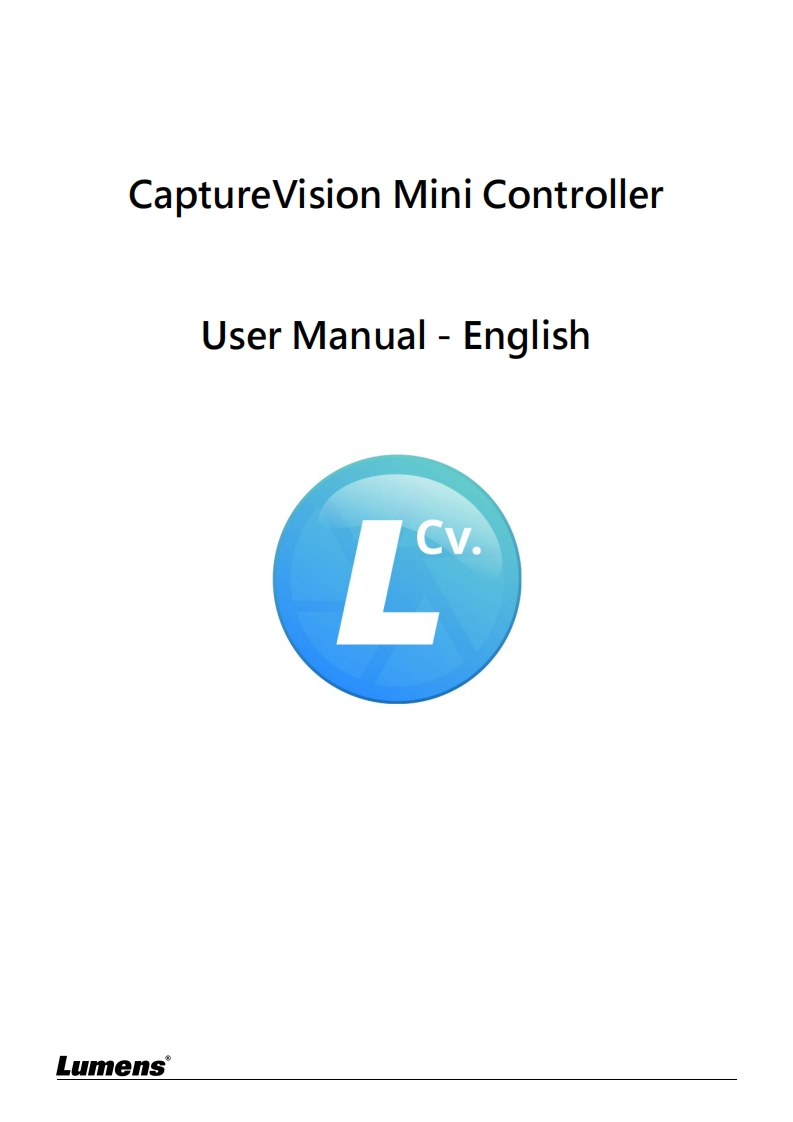 CaptureVision-Mini-Controller-操作说明书手册-English_1_0