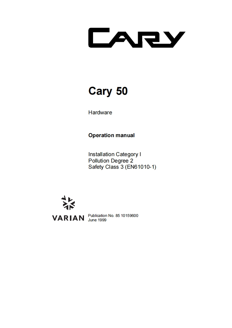 Cary50_UVVIS_Operation_操作说明书手册
