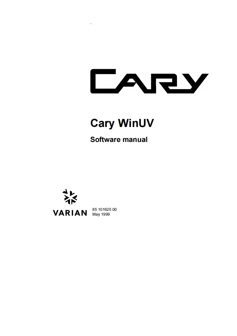 CaryWinUVSoftware操作说明书手册