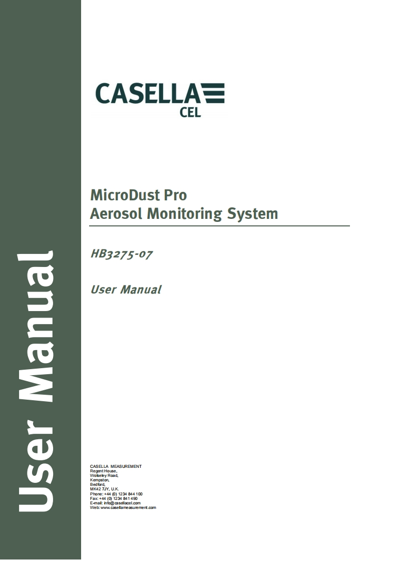 Casella-Microdust-Pro-Real-Time-Dust-Monitor_手册说明书指南