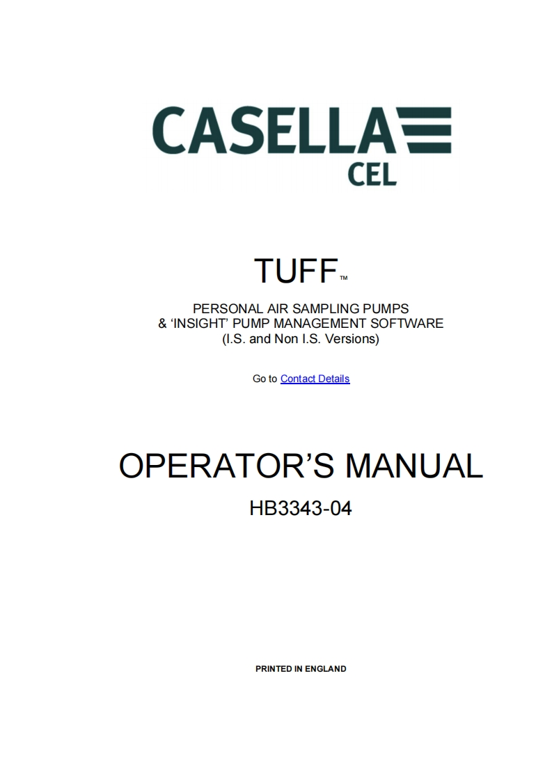 Casella-Tuff-Personal-Sampling-Pump_手册说明书指南
