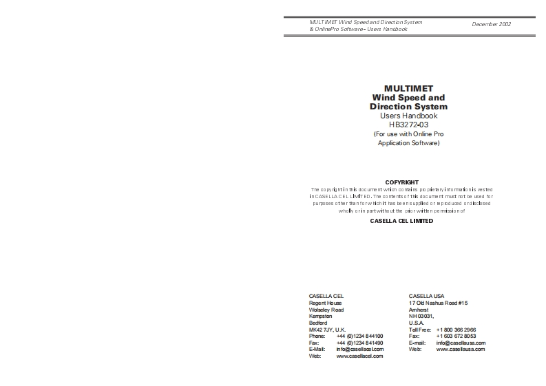 Casella-Wind-Speed-and-Direction-System_手册说明书指南