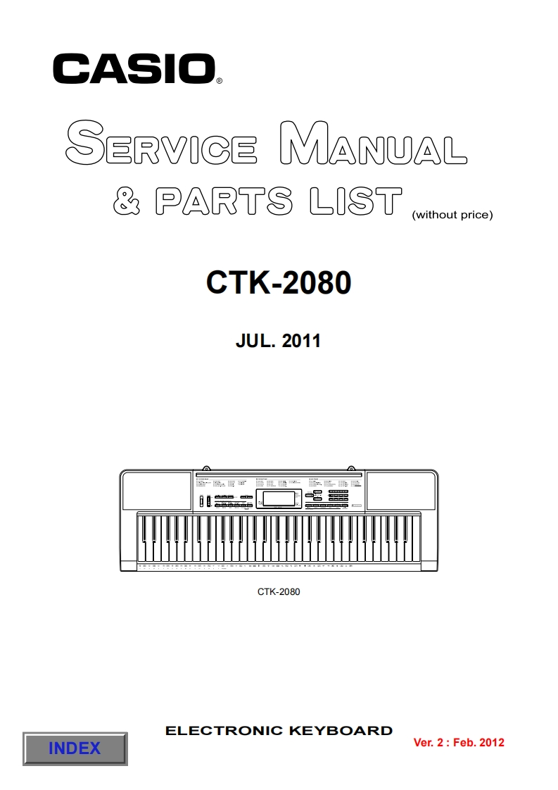 Casio-CTK2080-service-manual维修操作说明书手册