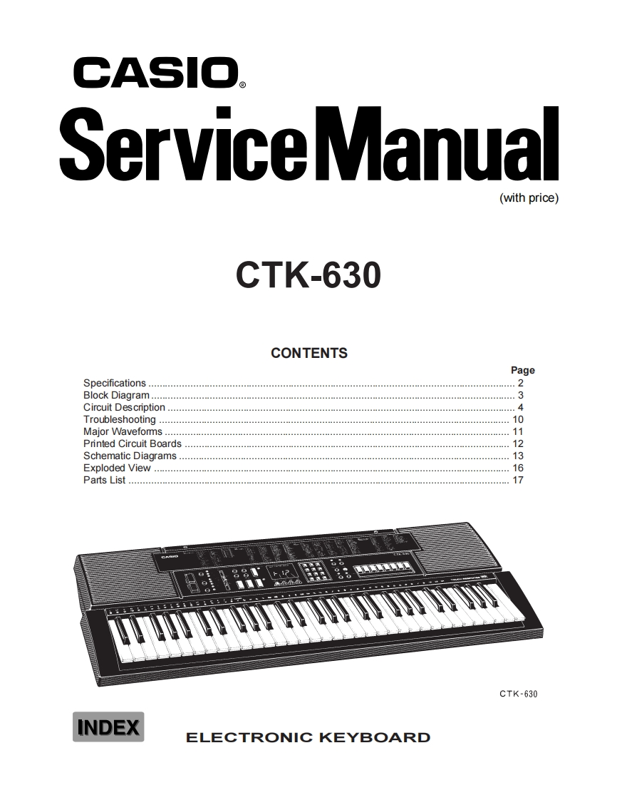 Casio-CTK630-service-manual维修操作说明书手册