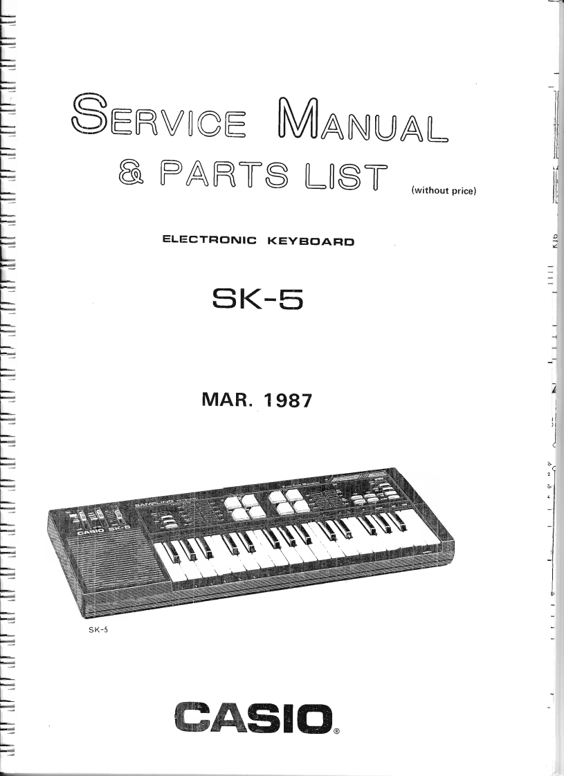 Casio-SK5-service-manual维修操作说明书手册
