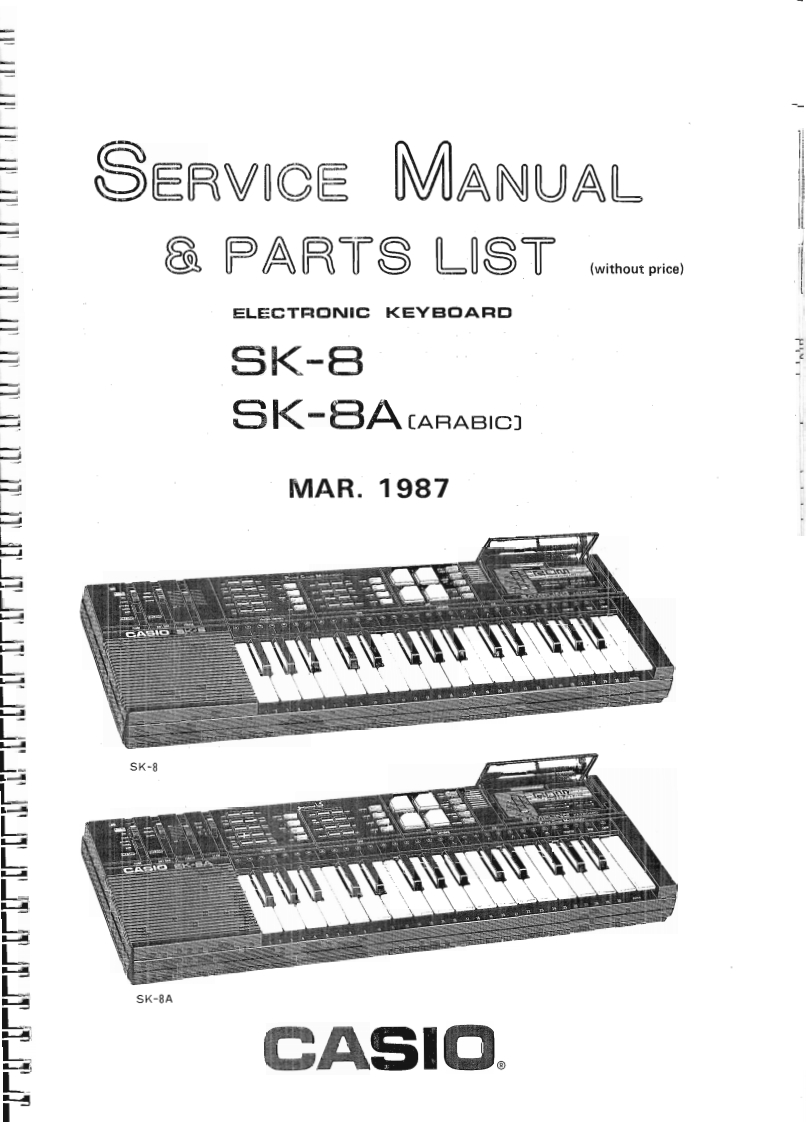 Casio-SK8-service-manual维修操作说明书手册