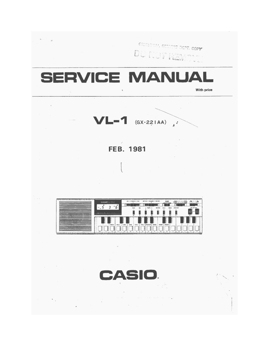 Casio-VL1-service-manual维修操作说明书手册
