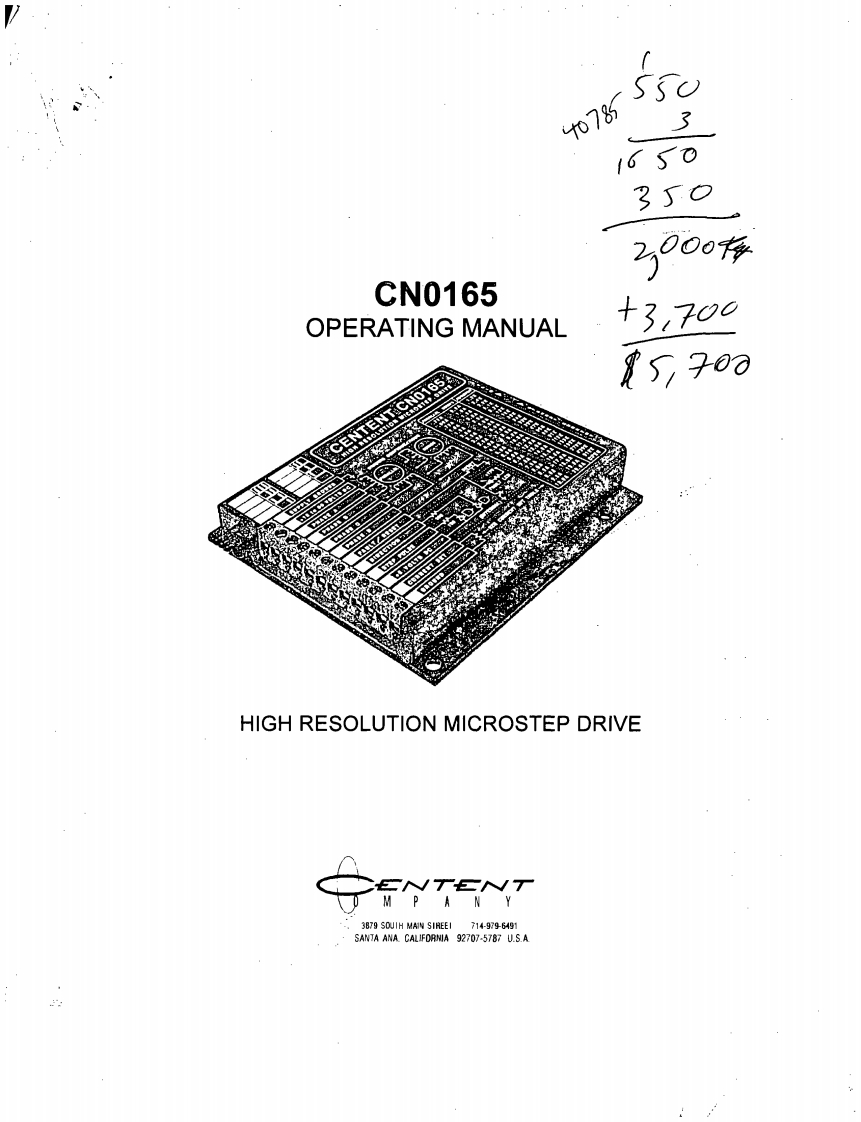 CententCN0165Operating操作说明书手册
