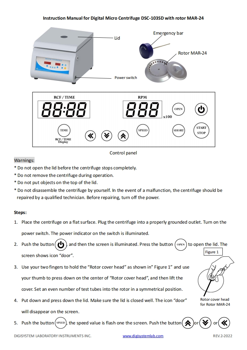 CentrifugeDSC-103SD-MAR24(操作说明书手册)