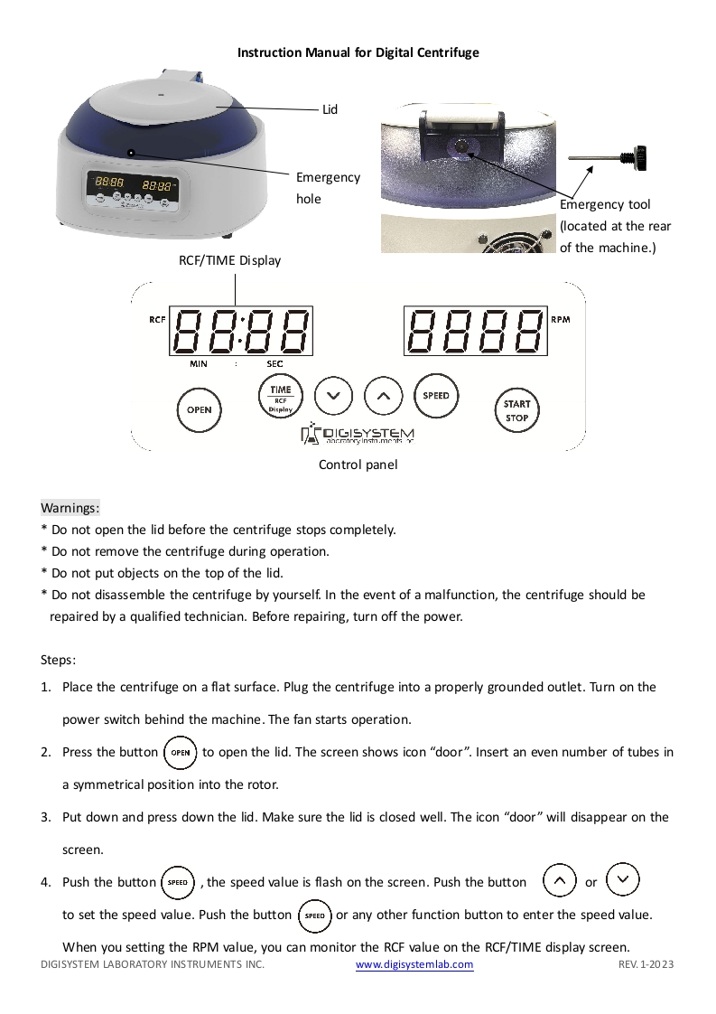CentrifugeDSC-204SD(操作说明书手册)-202304