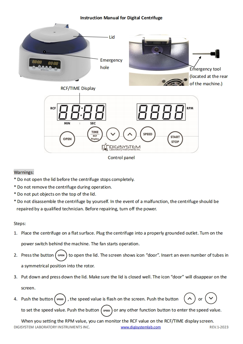 CentrifugeDSC-204SD(操作说明书手册)-202304