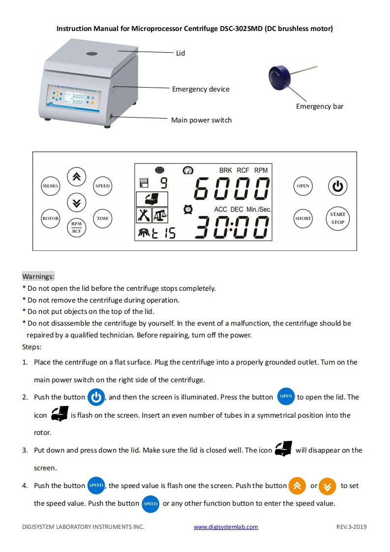 CentrifugeDSC-302SMD(操作说明书手册)-V3