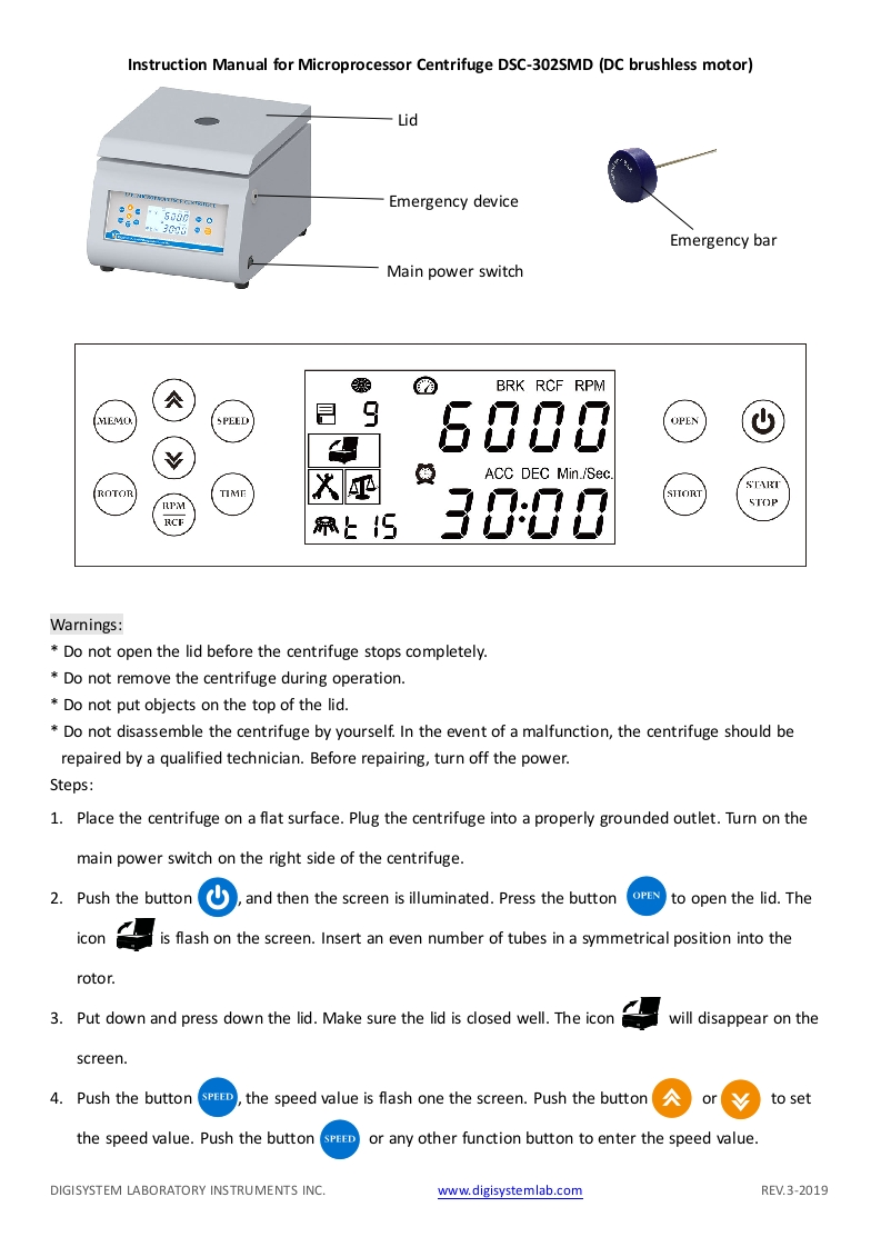 CentrifugeDSC-302SMD(操作说明书手册)-V3