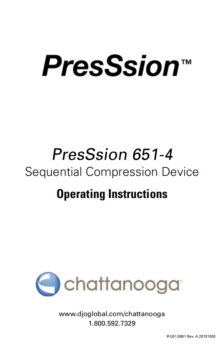 ChattanoogaPresSsion651-4LymphedemaPump操作说明书手册