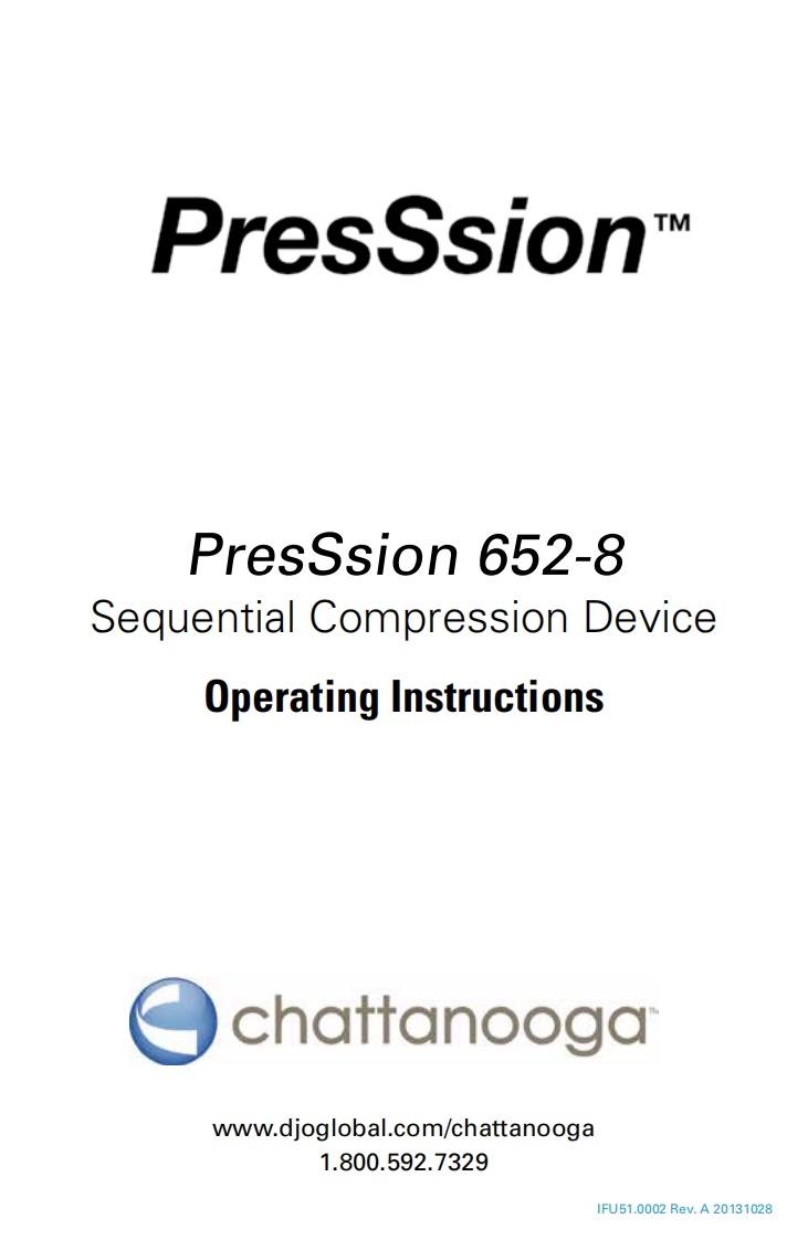 ChattanoogaPresSsion652-8使用操作说明书手册
