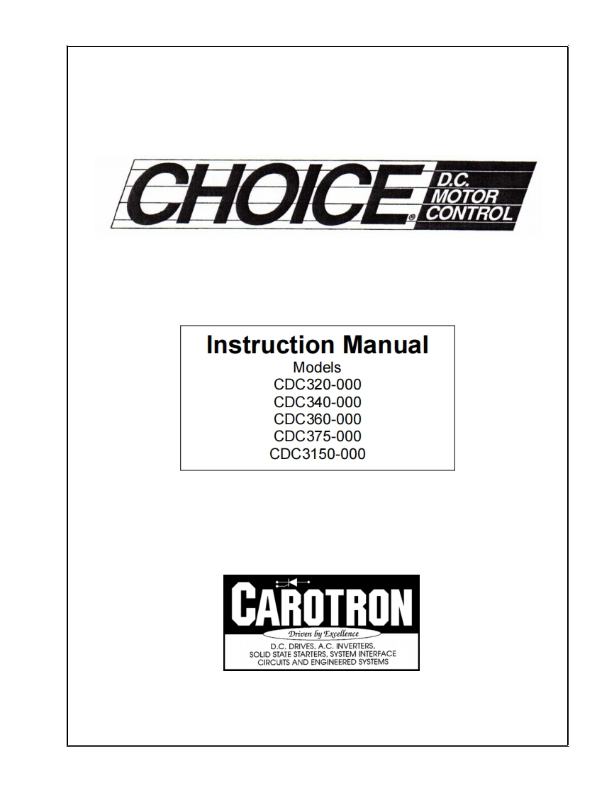 ChoiceInst-CDC320-CDC340-CDC360直流电机控制器操作与维修电器原理图