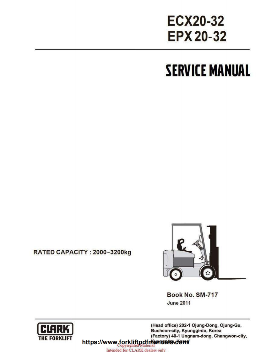 Clark-ECX-EPX-Forklift-Trucks-维修维护手册-PDF