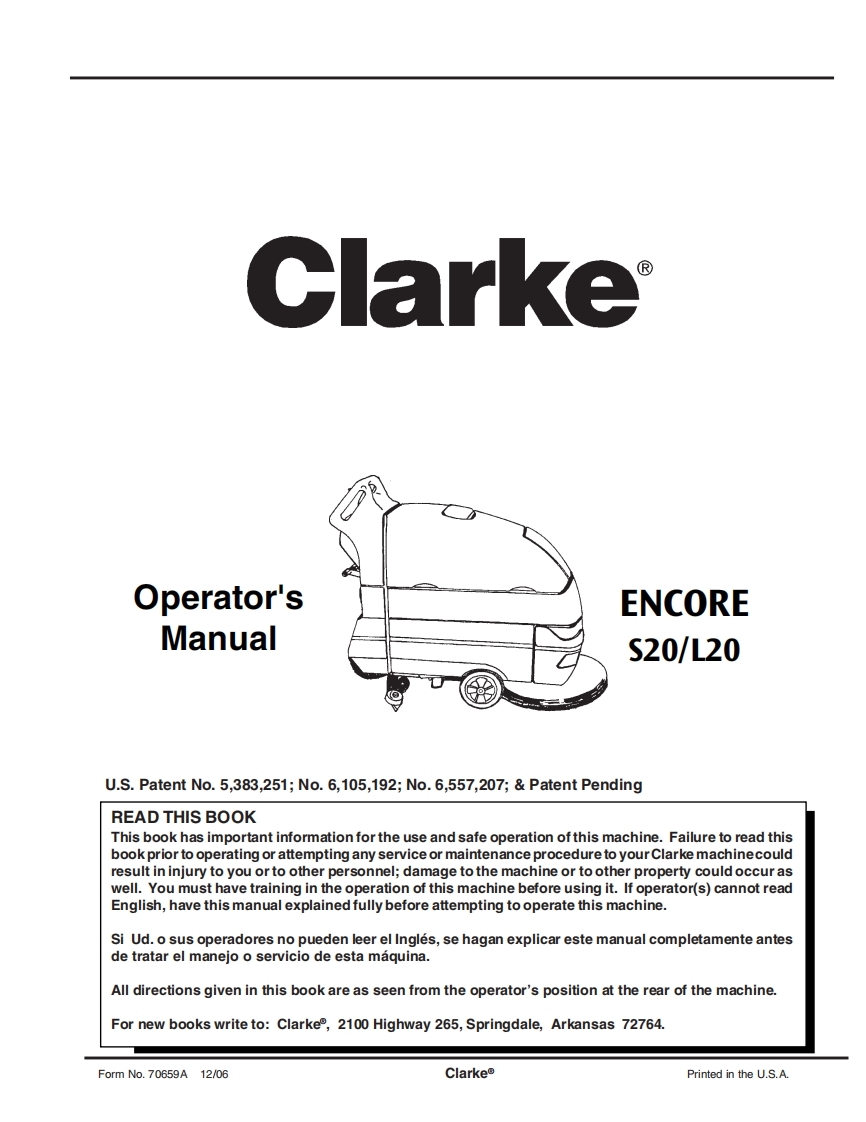 Clarke-Encore-20-操作与维护手册