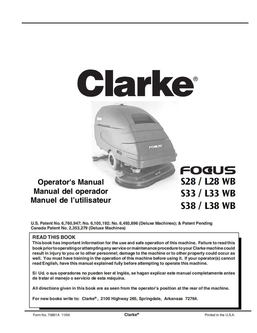Clarke-Focus-33-操作与维护手册