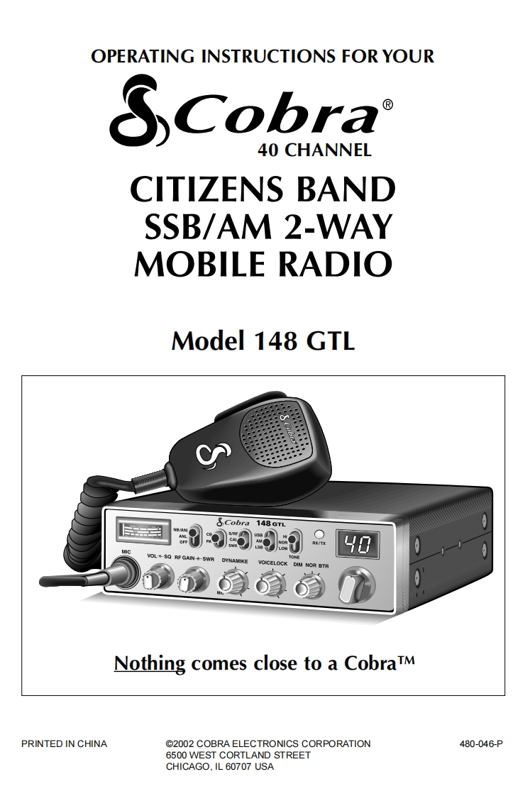 Cobra_148GTL_(Manual操作说明书手册)