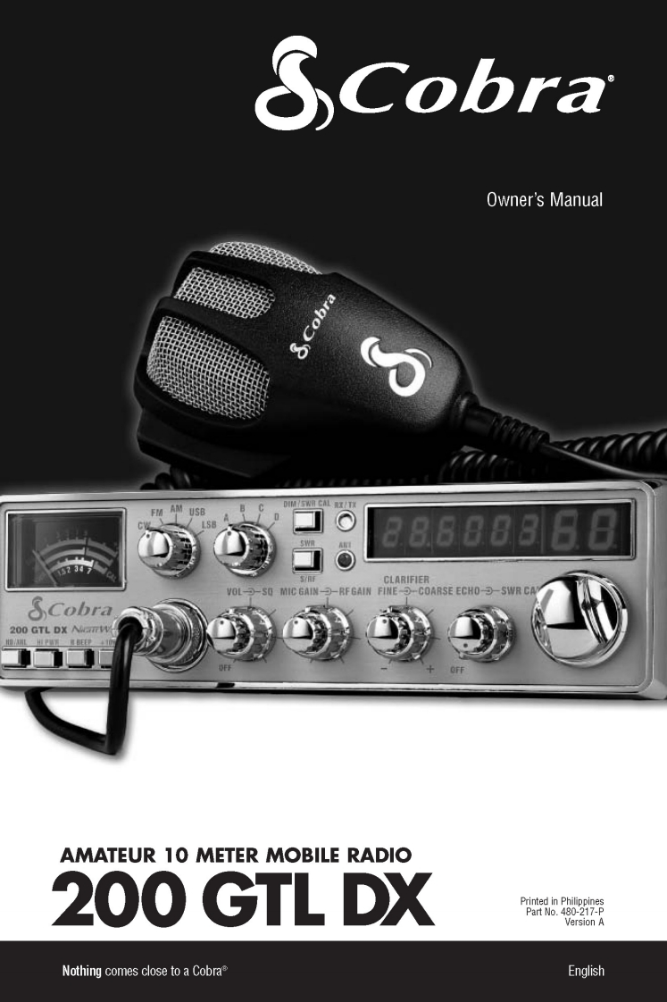 Cobra_200GTLDX_Manual操作说明书手册_4