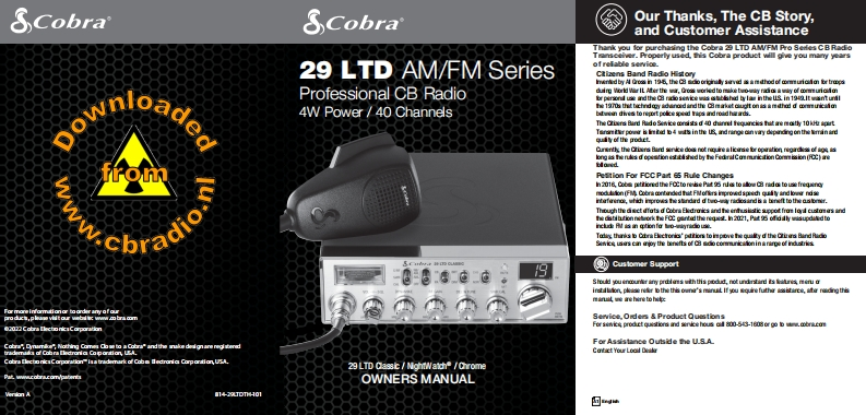 Cobra_29LTD_CLASSIC_AMFM_MANL_WEB_REV_021623操作说明书手册