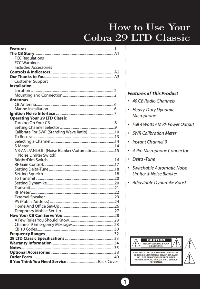Cobra_29LTD_Classic_(Manual操作说明书手册)