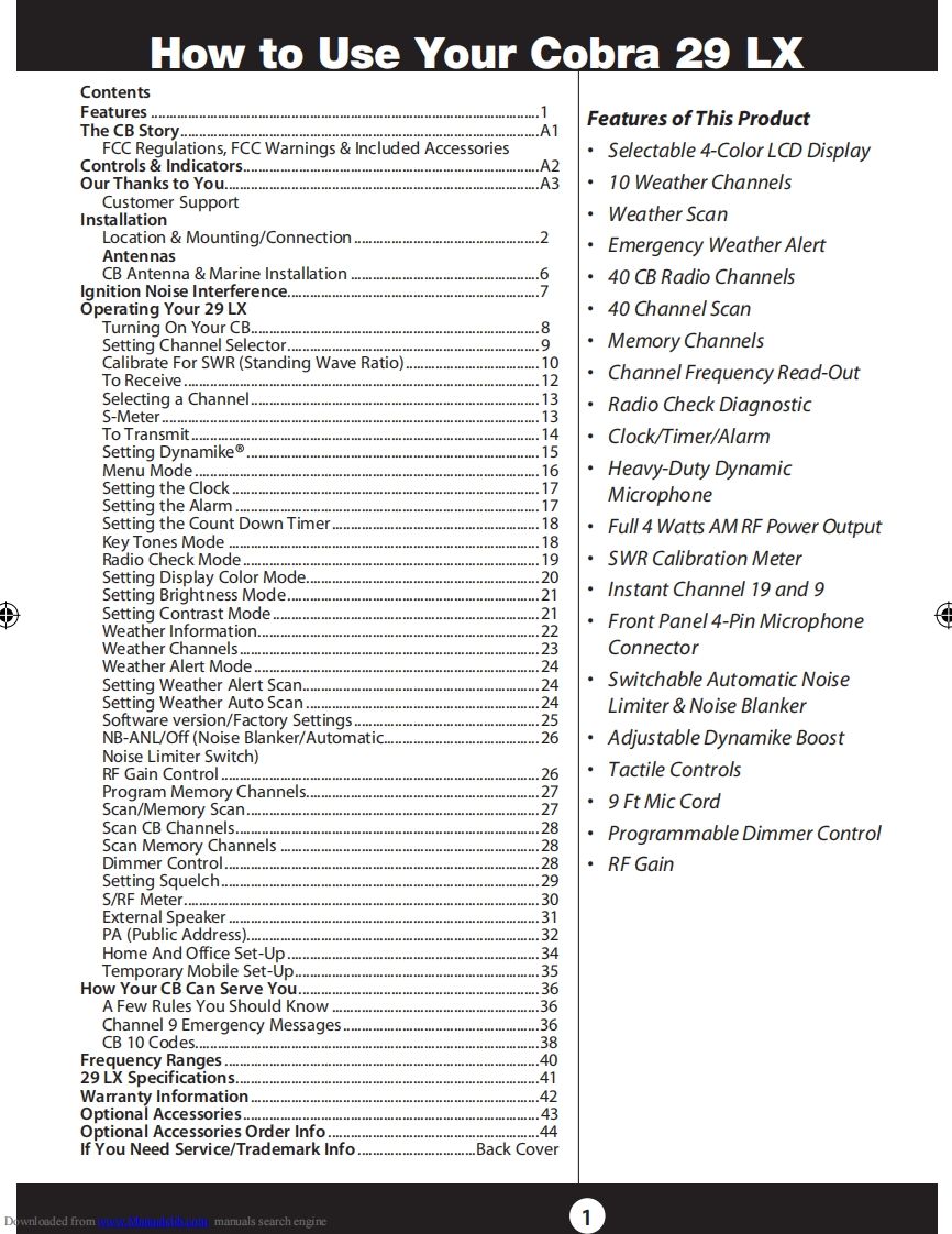 Cobra_29LX_(Manual操作说明书手册)