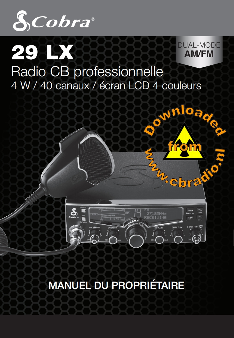 Cobra_29LX_AMFM_FR_071025操作说明书手册