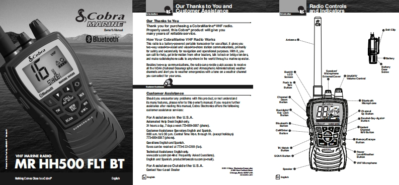 Cobra_MR_HH500FLTBT_Manual操作说明书手册