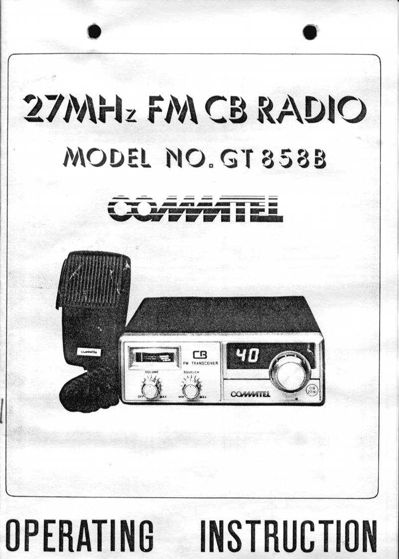 Commtel_GT-858B_Manual操作说明书手册