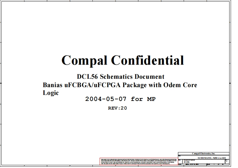 Compal_LA-2231_DCL56_Rev20笔记本电器原理图
