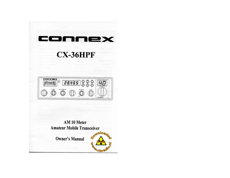 Connex_CX-36HPF_ENG操作说明书手册