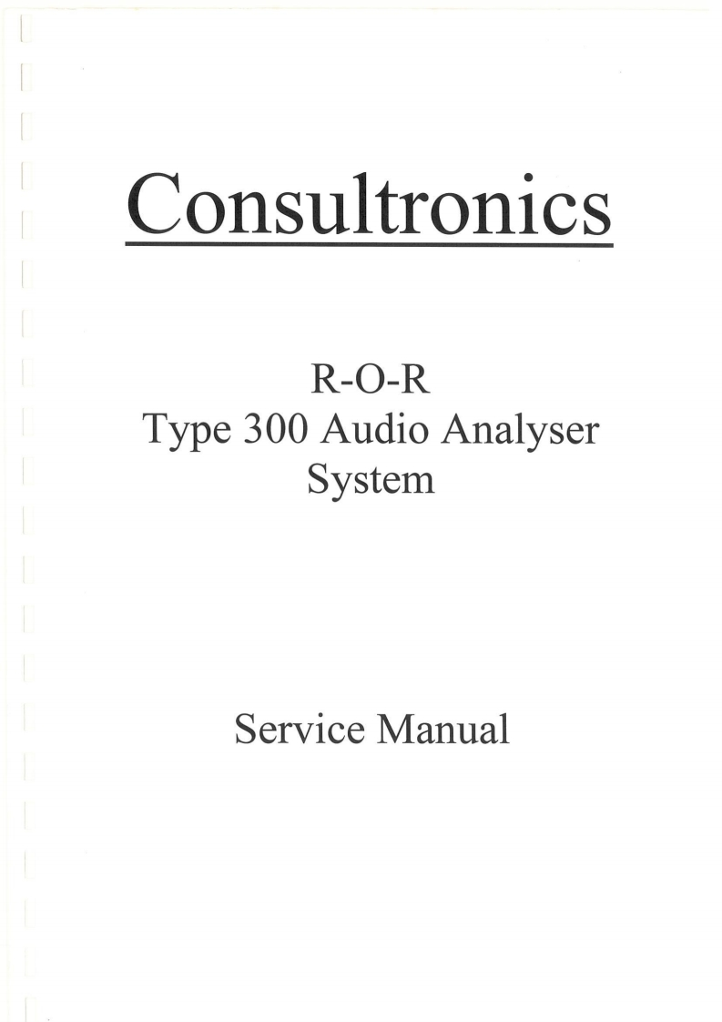 Consultronics_R-O-R_Type_300_维修操作说明书手册