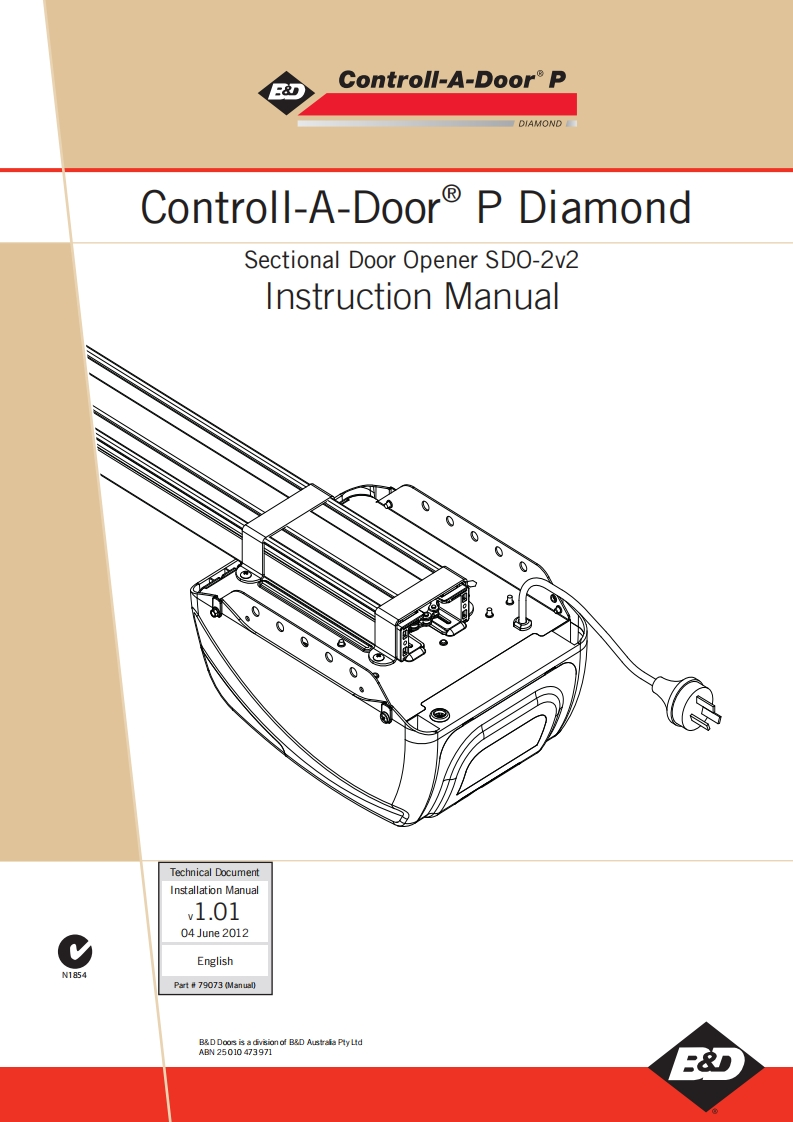 Controll-A-Door-P-Diamond-SDO-2-v2-操作说明书手册