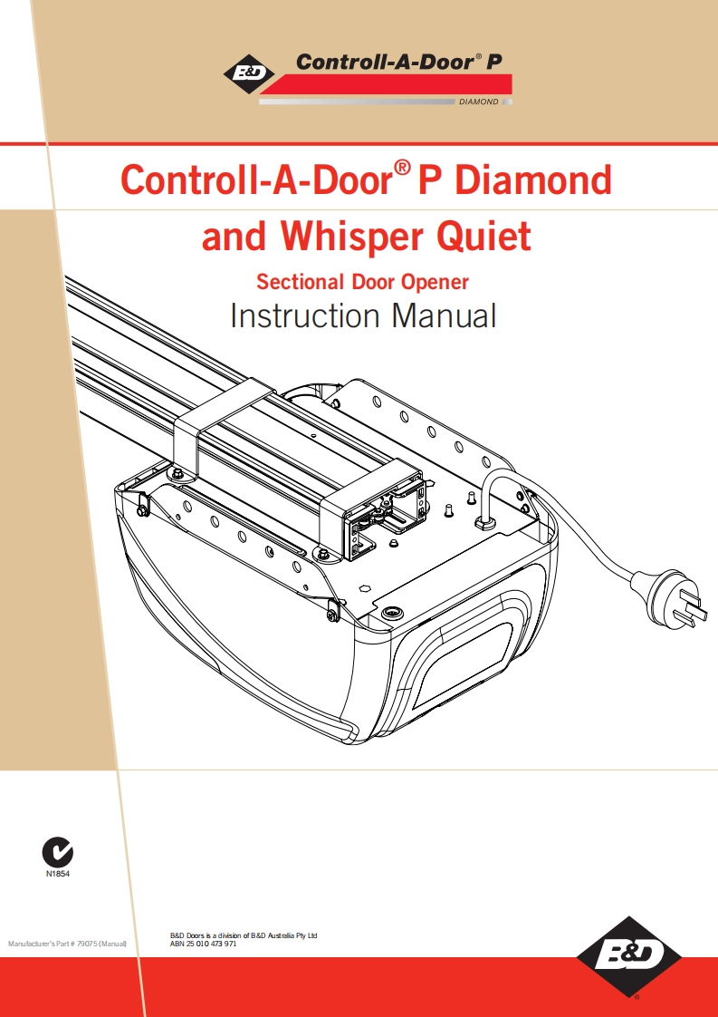 Controll-A-Door-P-Diamond-Whisper-Quiet-操作说明书手册