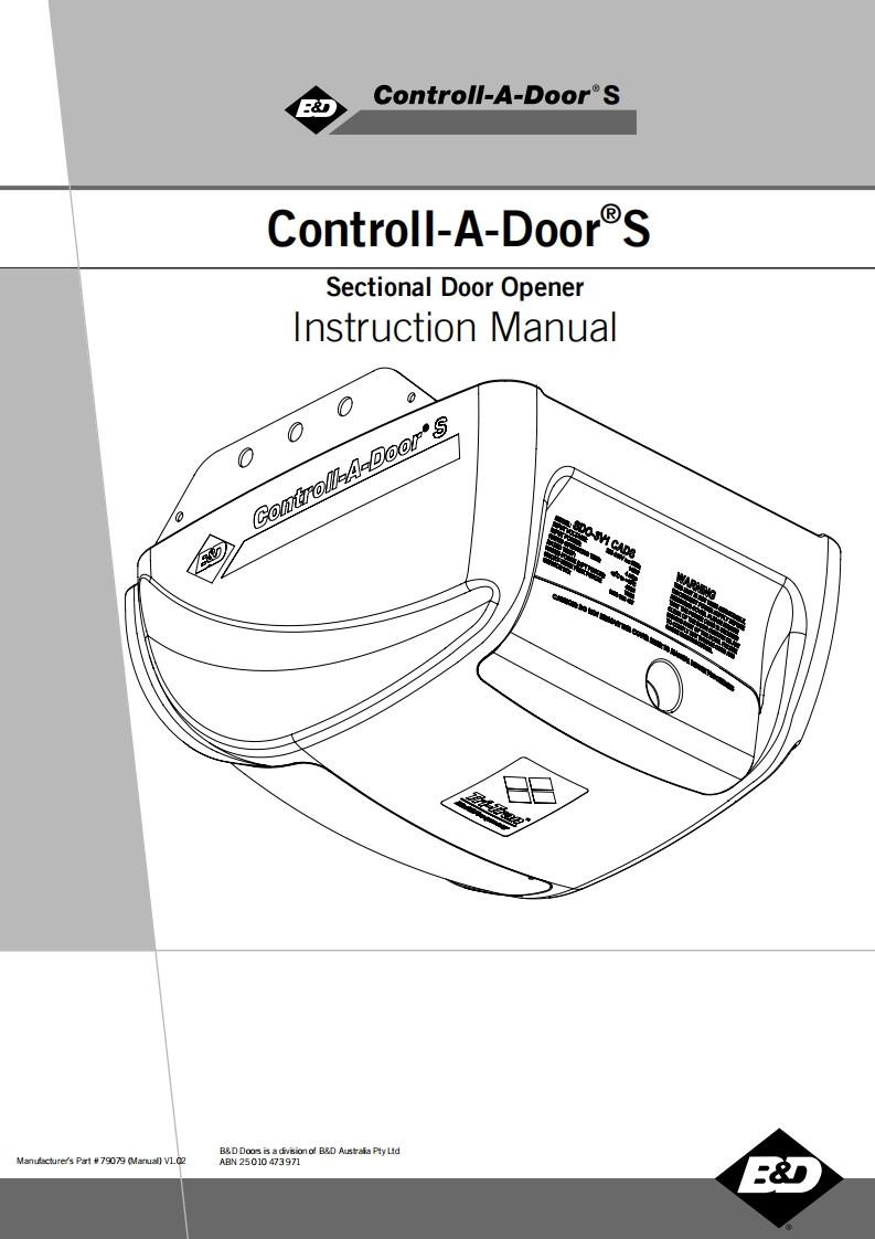 Controll-A-Door-S-操作说明书手册