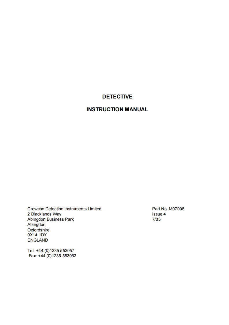 Crowcon-Detective-User-Manual操作说明书手册新质力文库 - 聚焦新质生产力发展的数字化知识库_行业洞察 / 理论成果 / 实践指南免费下载新质力文库