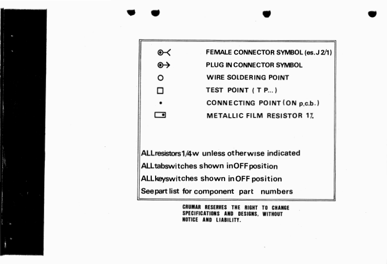 Crumar-stratus-维修电器原理图手册