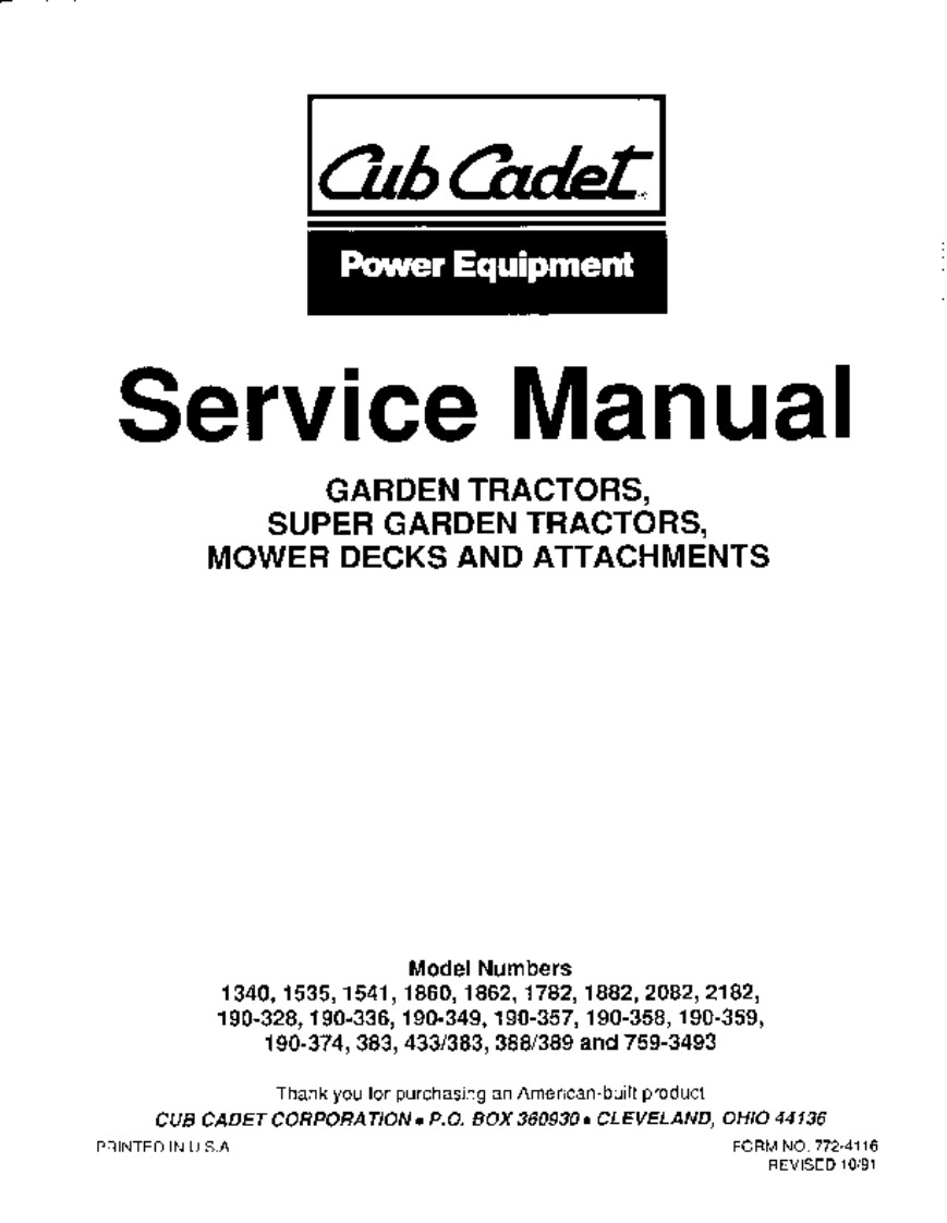 Cub-Cadet-1340-2182-Garden-Tractors-维修维护手册-PDF