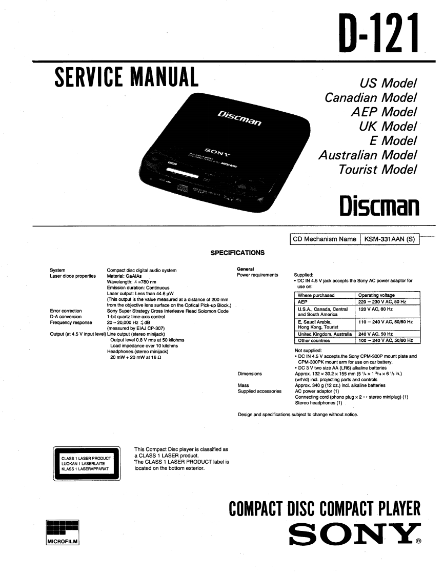 D-121-service-manual维修手册