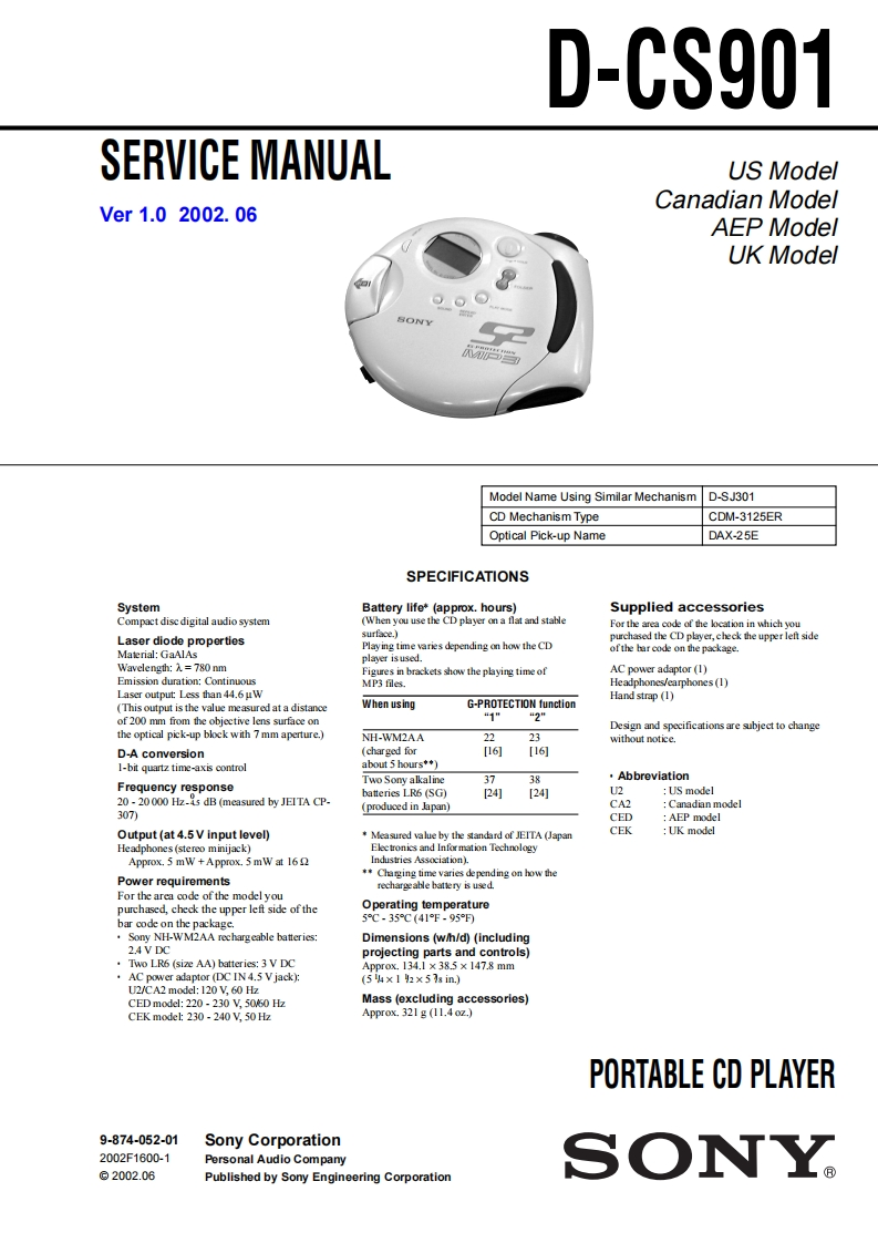 D-CS901-service-manual维修手册
