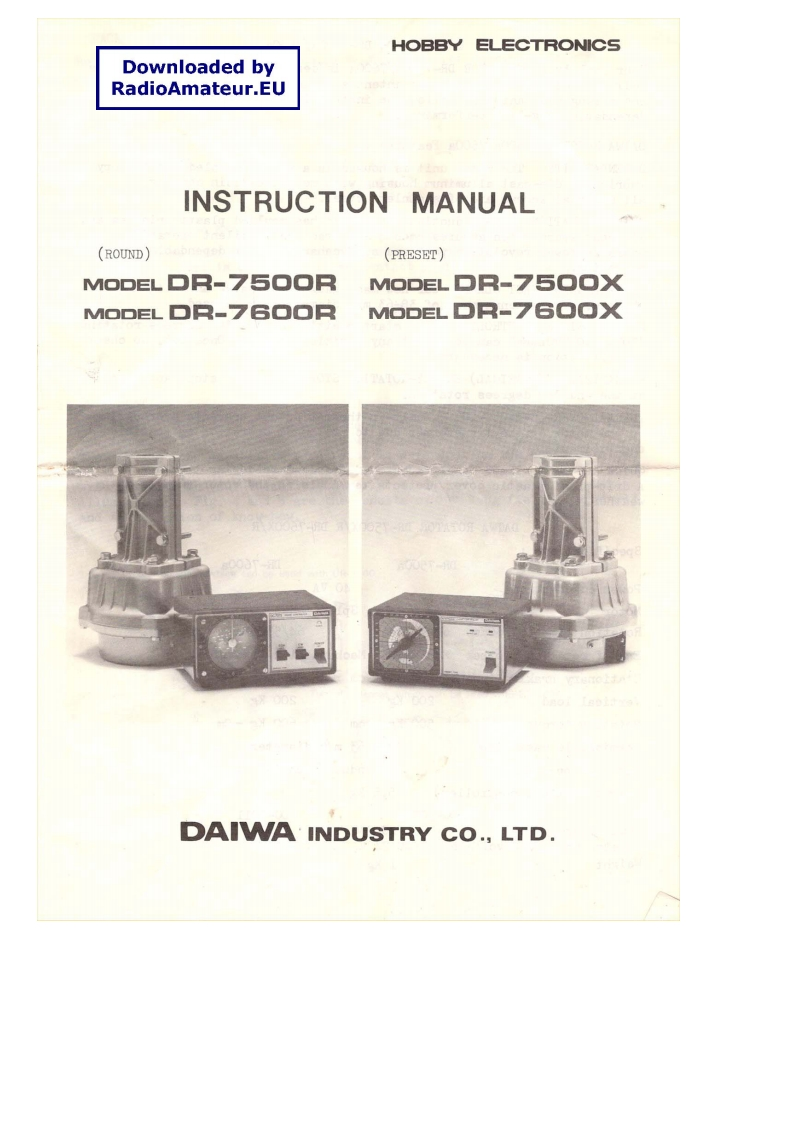 DAIWA--DR-7500-7600-Rotator-操作说明书手册