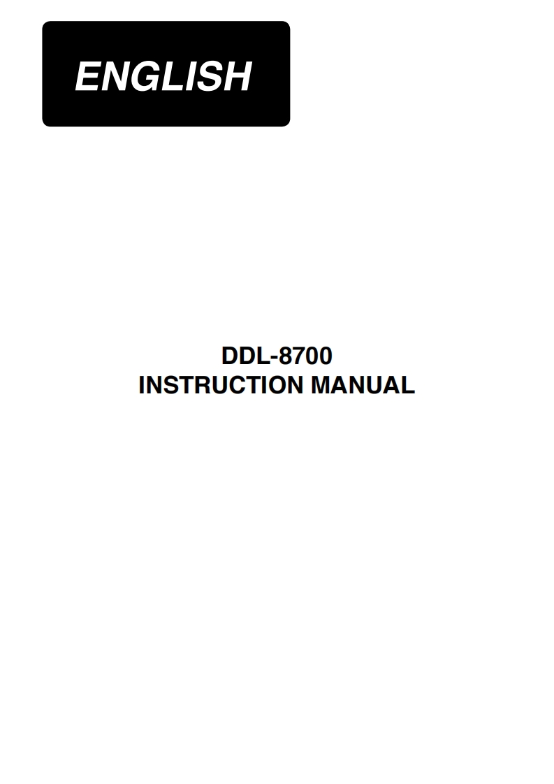 DDL-8700_用户操作使用说明书手册