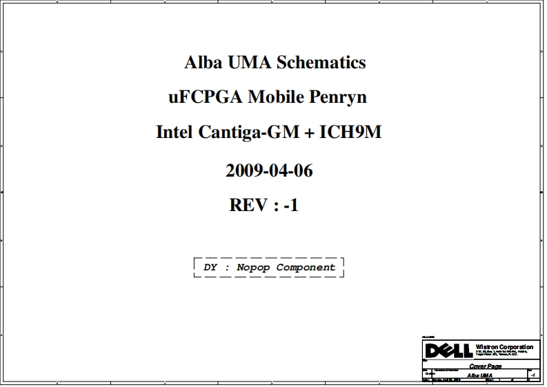 DELL-Inspiron-1440-WISTRON_ALBA_UMA___REV__1_06ABR2009Sec笔记本电器原理图