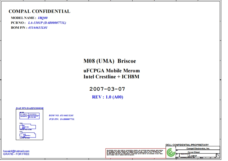DELL-Latitude-D630---COMPAL-LA-3301P---INTEGRATED---REV-1.0笔记本电器原理图