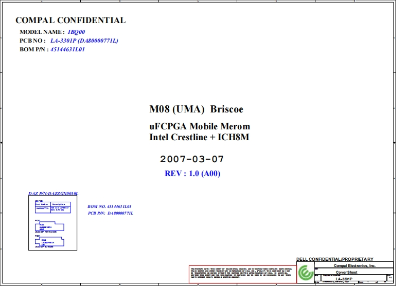 DELL-Latitude-D630---COMPAL-LA-3301P---SC笔记本电器原理图