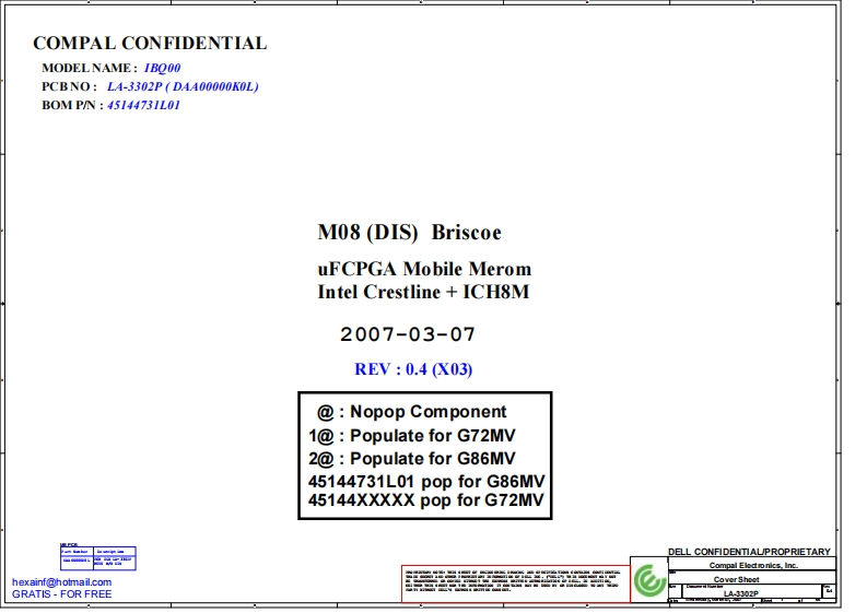 DELL-Latitude-D630---COMPAL_LA-3302P_-_DISCRETE_-_REV_0.4笔记本电器原理图