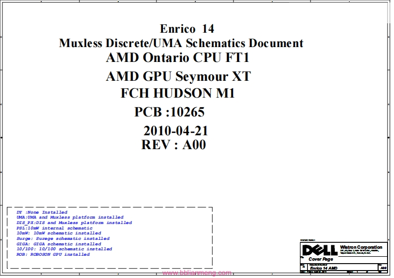 DELL-M4040-DV14-AMD-Brazos-4IU01-10265-1笔记本电器原理图